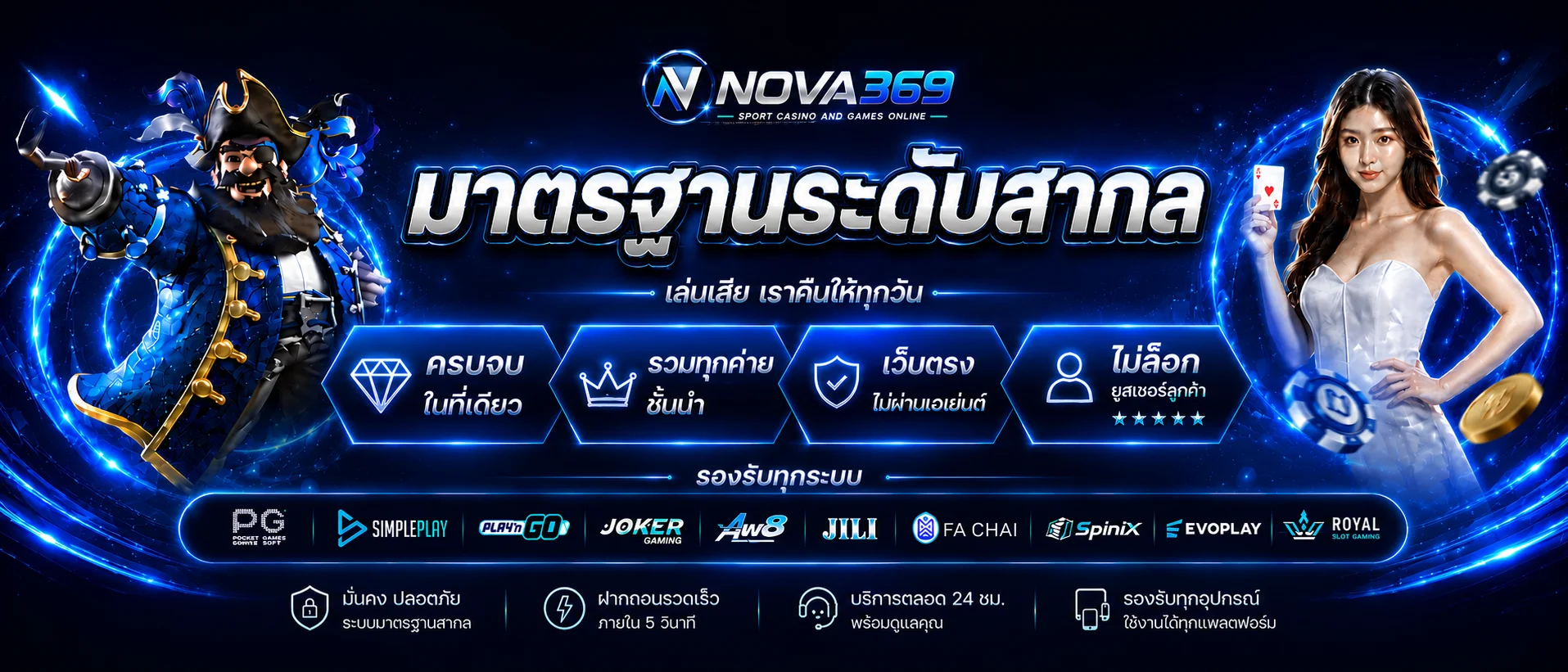 NOVA369 คาสิโนออนไลน์ สล็อต แทงบอล หวย ฝากถอนเร็ว